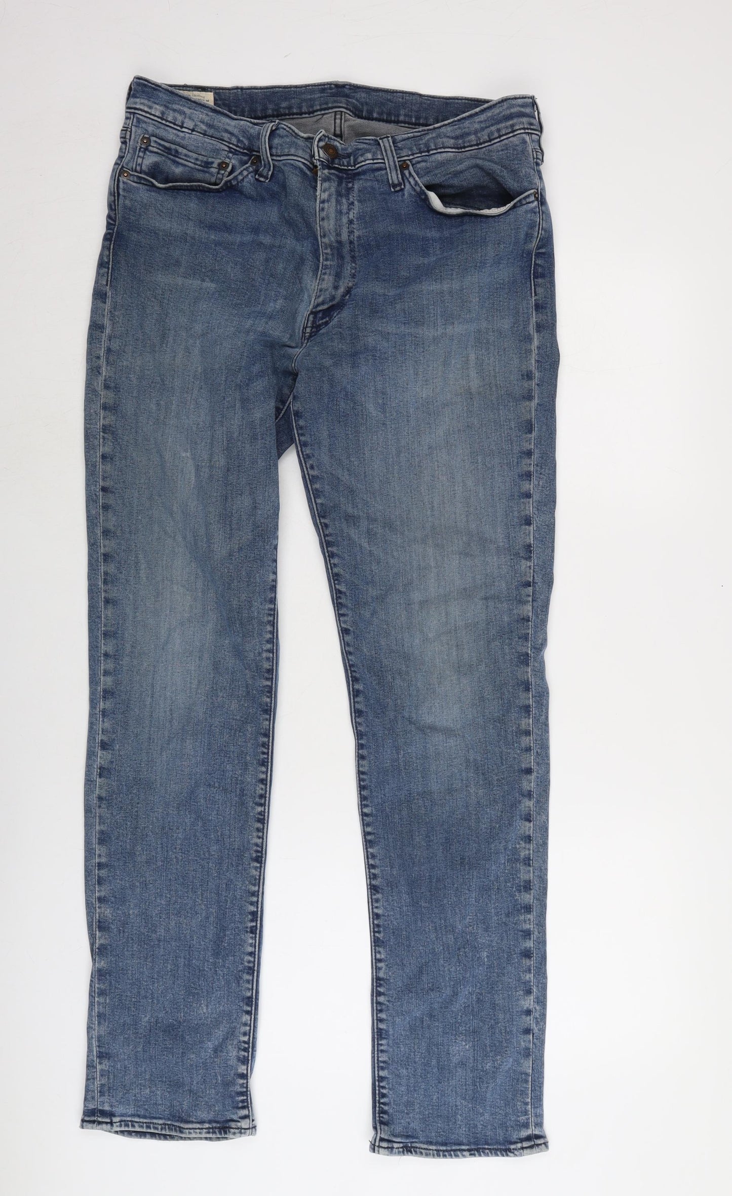 Levi's Mens Blue Cotton Straight Jeans Size 34 in L31 in Regular Zip