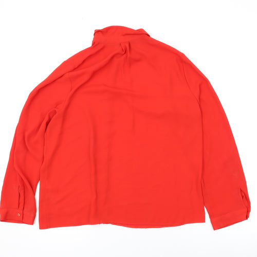 Dorothy Perkins Womens Red Polyester Basic Button-Up Size 14 Collared