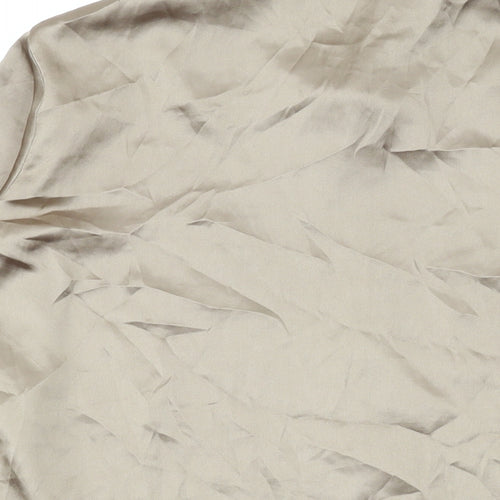 Damart Womens Gold Polyester Basic Button-Up Size 12 Collared