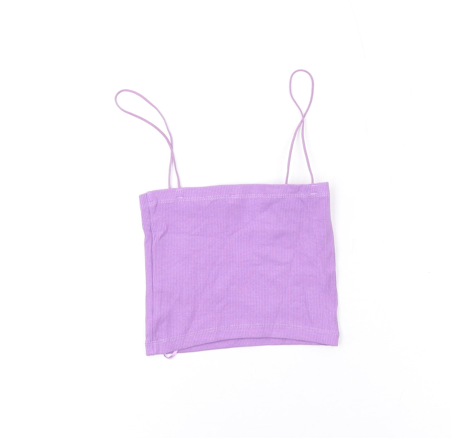 Zara Womens Purple Cotton Camisole Tank Size S Square Neck