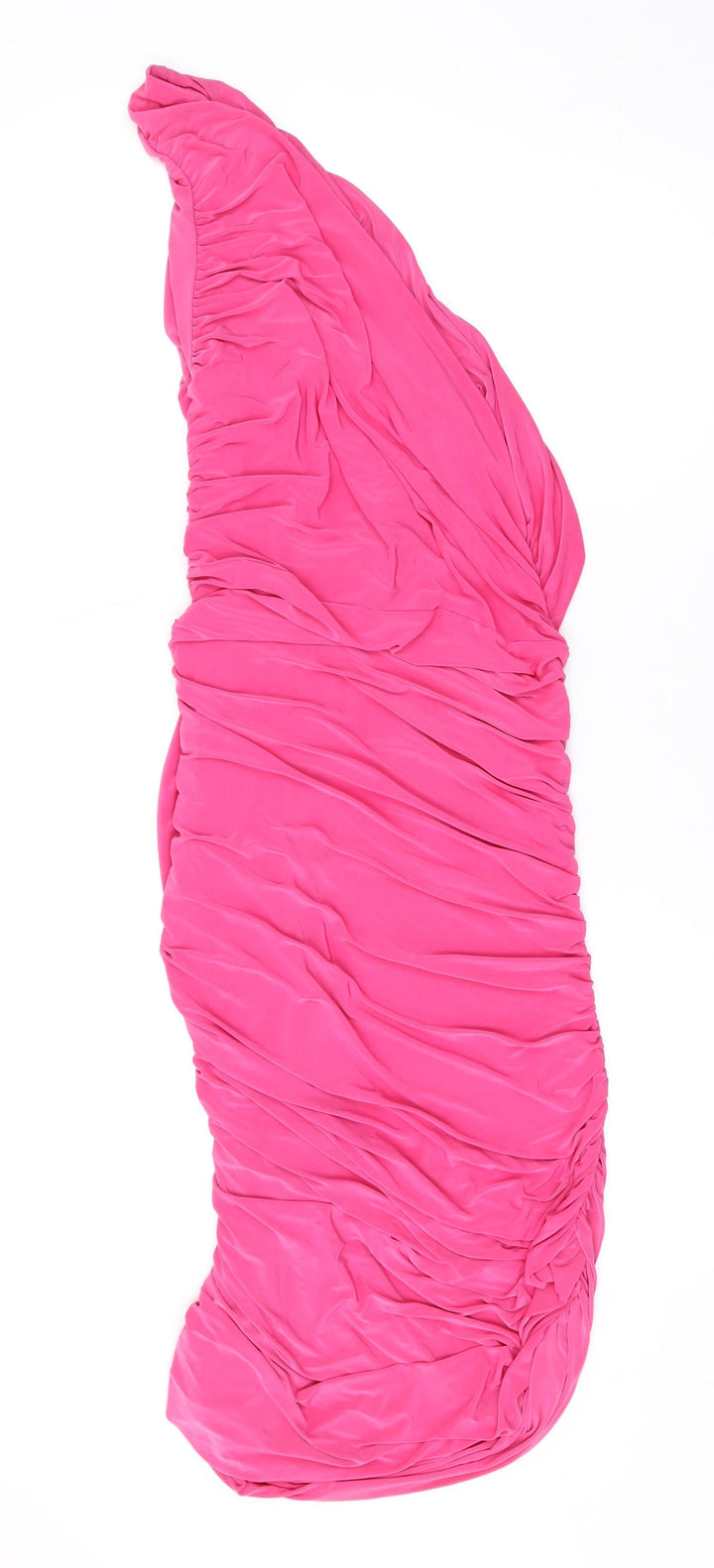I SAW IT FIRST Womens Pink Polyester Bodycon Size 14 One Shoulder Pullover