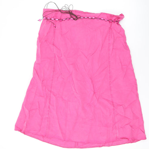 Ann Harvey Womens Pink Polyester Swing Skirt Size 24 Zip
