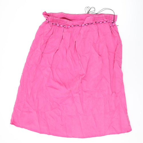 Ann Harvey Womens Pink Polyester Swing Skirt Size 24 Zip