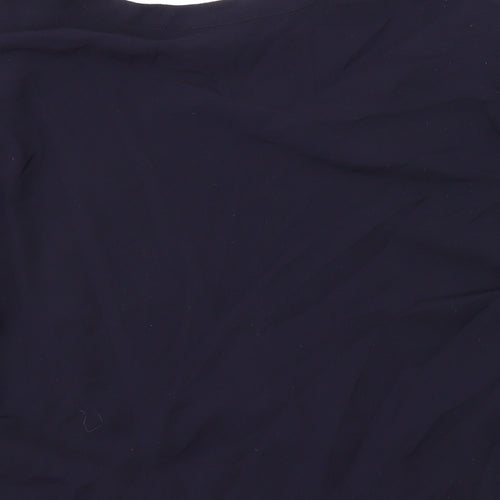 French Connection Womens Blue Polyester Basic Blouse Size S Round Neck