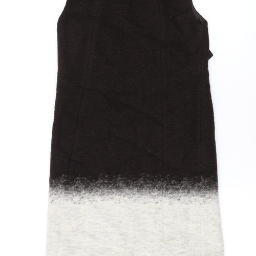 Zara Womens Brown Wool A-Line Size XS Round Neck Zip
