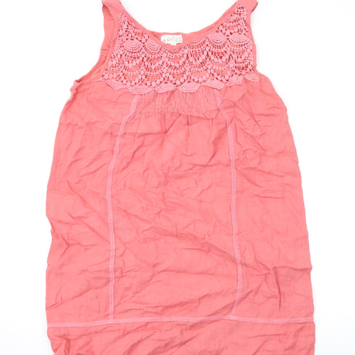 Aspiga Womens Pink Cotton Tank Dress Size M Scoop Neck Pullover