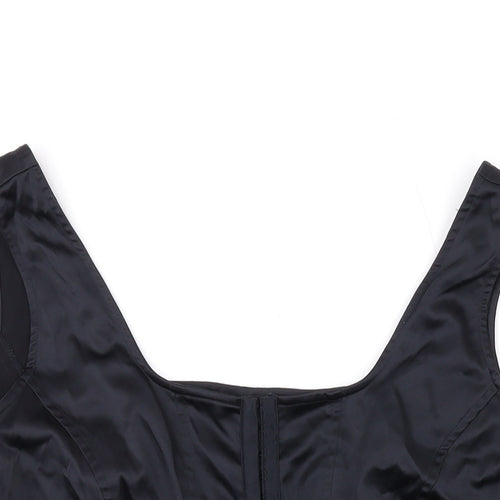 Seven Womens Black Polyester Cropped Tank Size 18 Scoop Neck