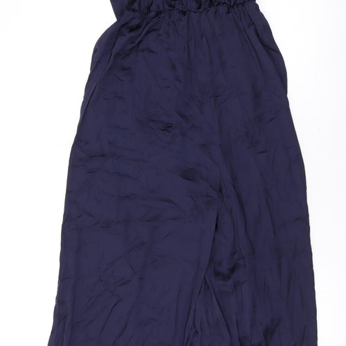 Zara Womens Blue Viscose Jumpsuit One-Piece Size M L26 in Zip