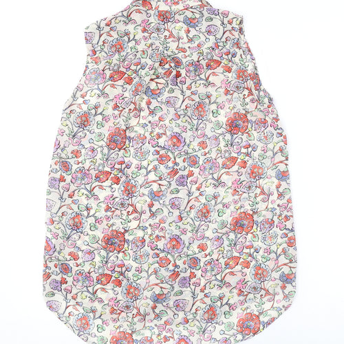 H&M Womens Multicoloured Floral Polyester Basic Blouse Size 4 Collared