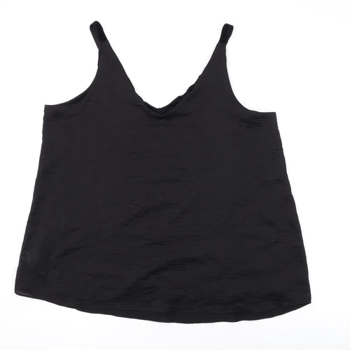 NEXT Womens Black Polyester Basic Tank Size 20 V-Neck