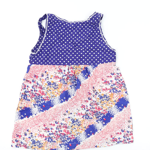 HOOCH Womens Blue Geometric Polyester Basic Tank Size 8 Scoop Neck