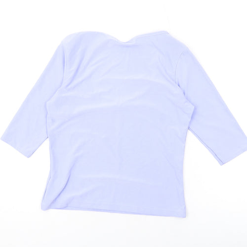 New Look Womens Blue Polyester Basic Blouse Size 12 Scoop Neck