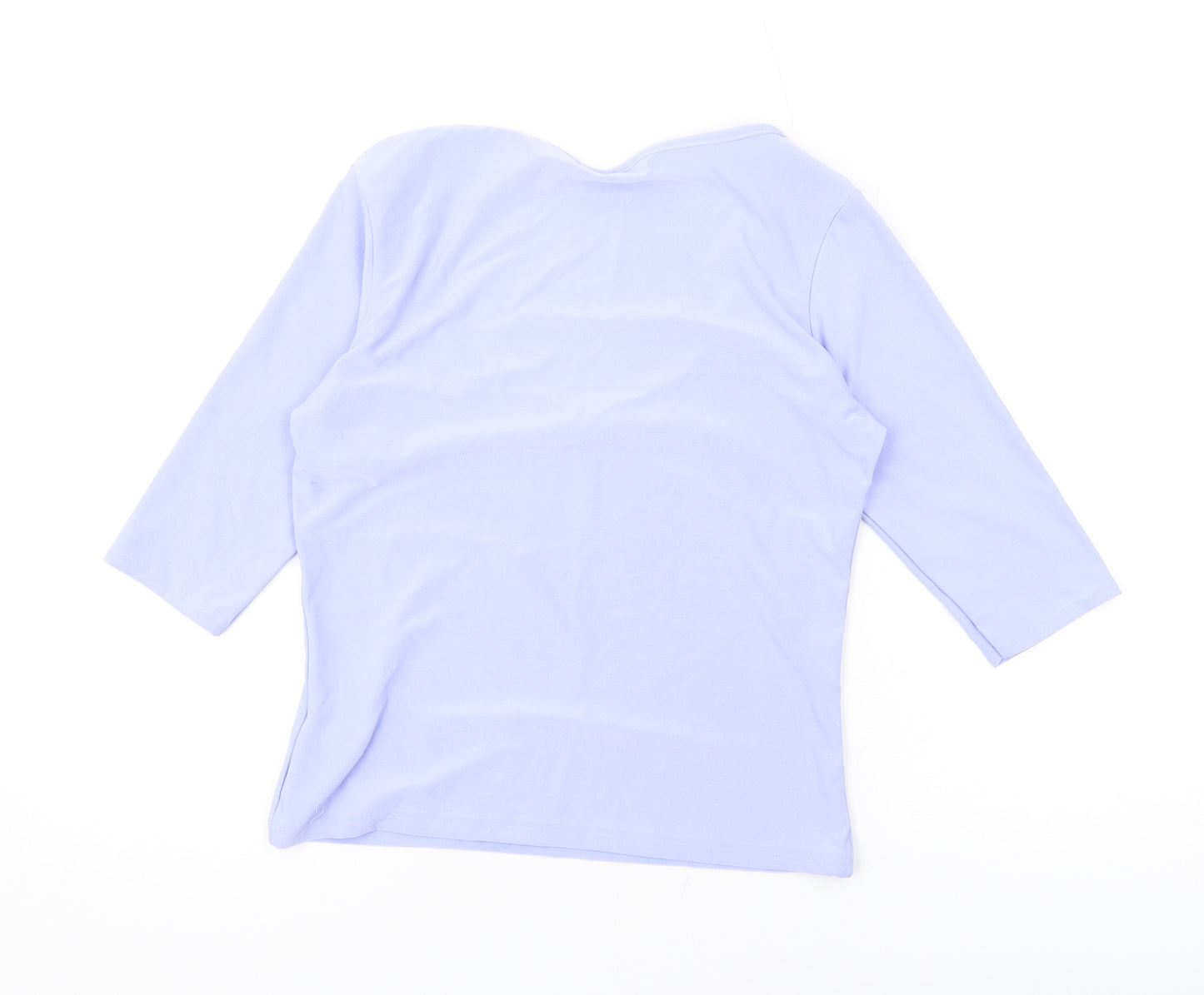 New Look Womens Blue Polyester Basic Blouse Size 12 Scoop Neck