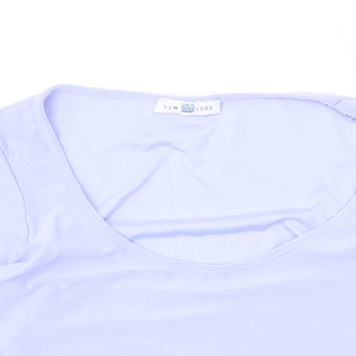 New Look Womens Blue Polyester Basic Blouse Size 12 Scoop Neck
