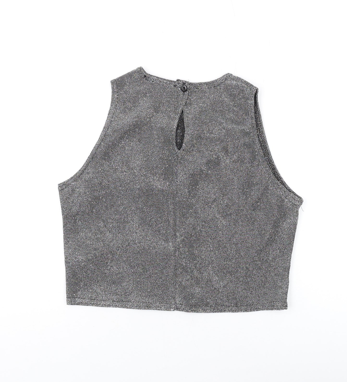 Q'Dos Womens Silver Polyester Basic Tank Size 14 Round Neck