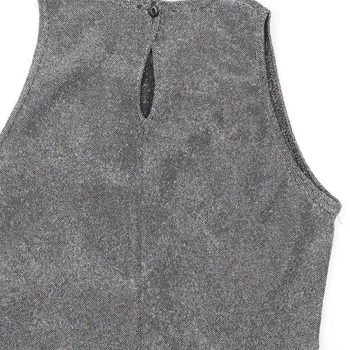 Q'Dos Womens Silver Polyester Basic Tank Size 14 Round Neck