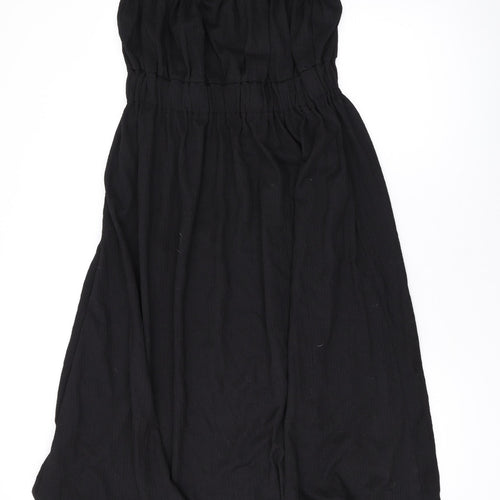 H&M Womens Black Polyester A-Line Size M Square Neck Pullover