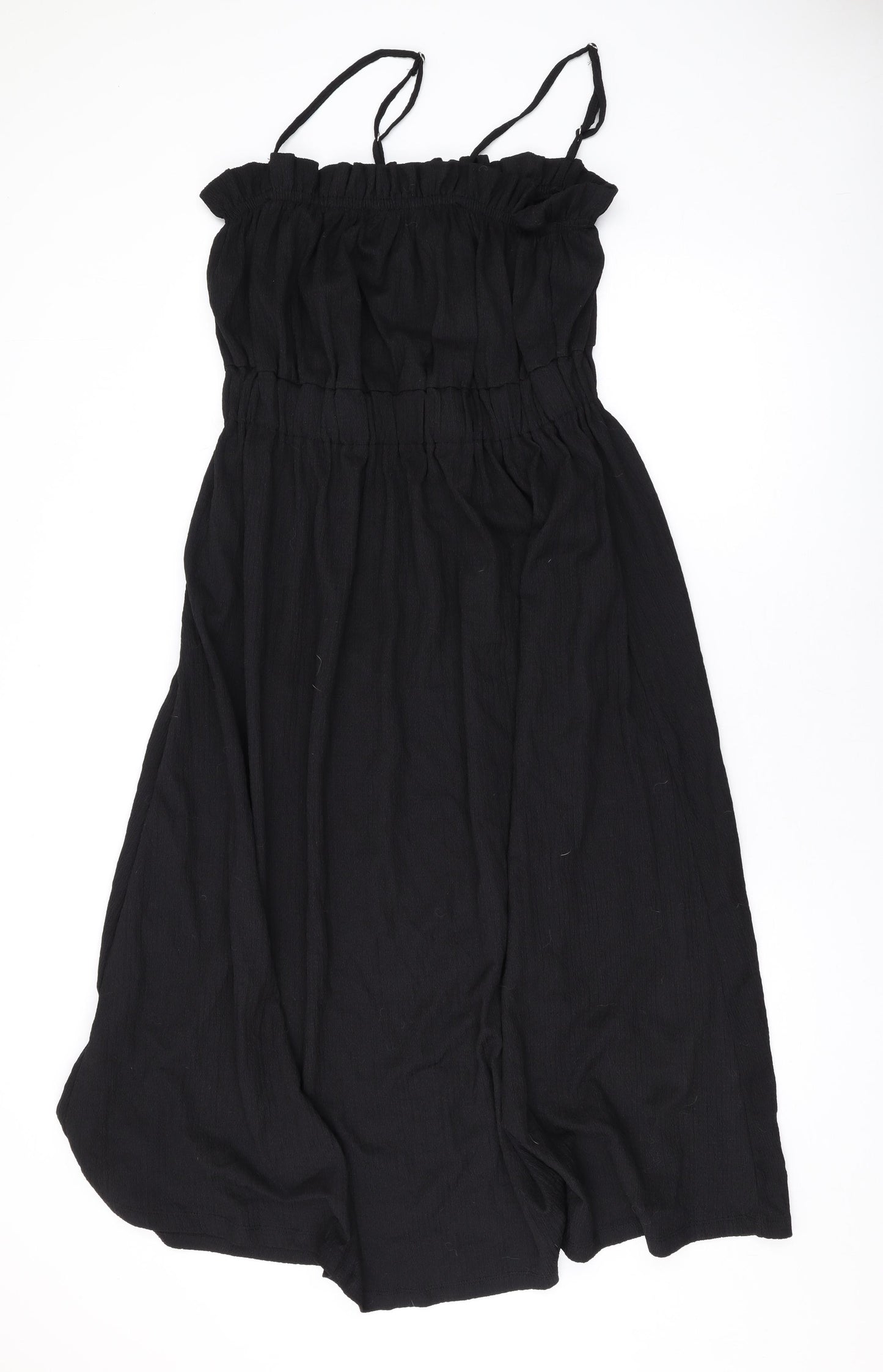 H&M Womens Black Polyester A-Line Size M Square Neck Pullover