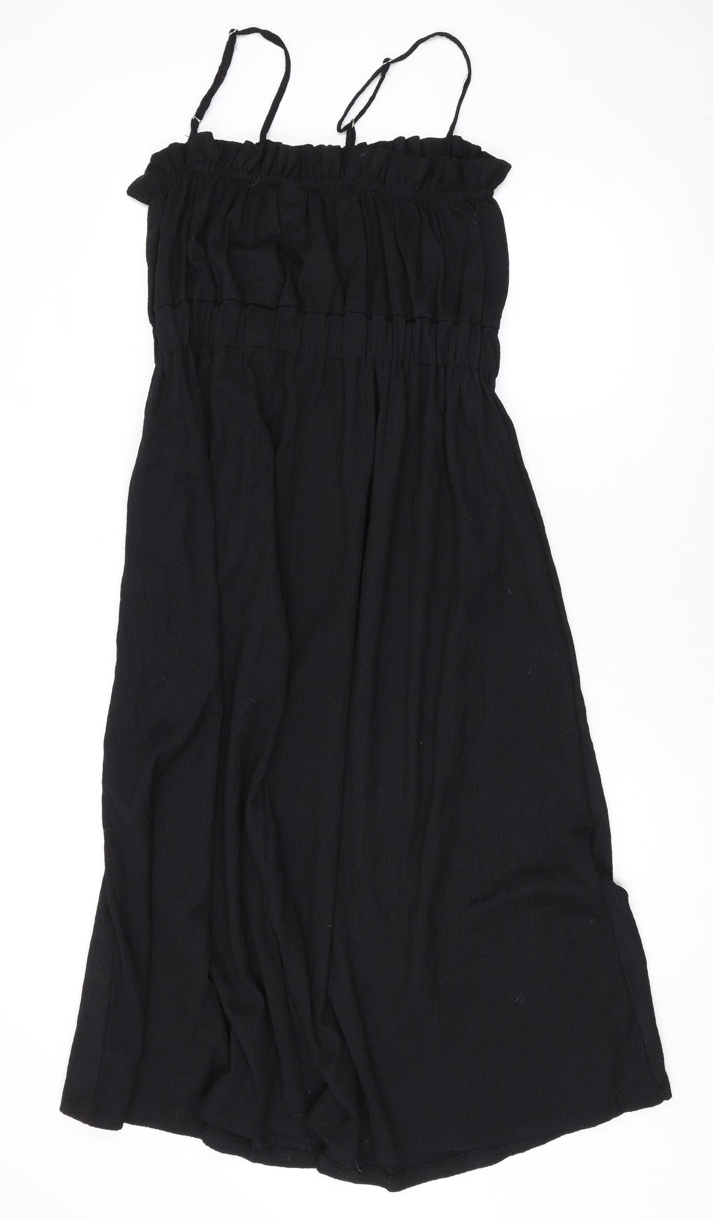 H&M Womens Black Polyester A-Line Size M Square Neck Pullover