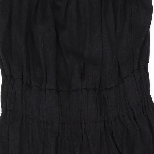 H&M Womens Black Polyester A-Line Size M Square Neck Pullover