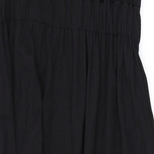 H&M Womens Black Polyester A-Line Size M Square Neck Pullover
