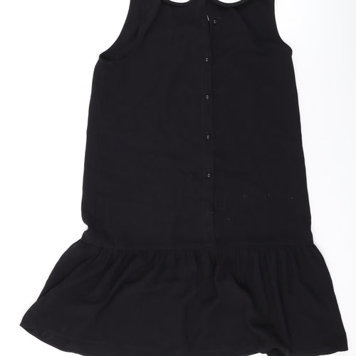 NEXT Girls Black Polyester A-Line Size 15 Years Collared Button