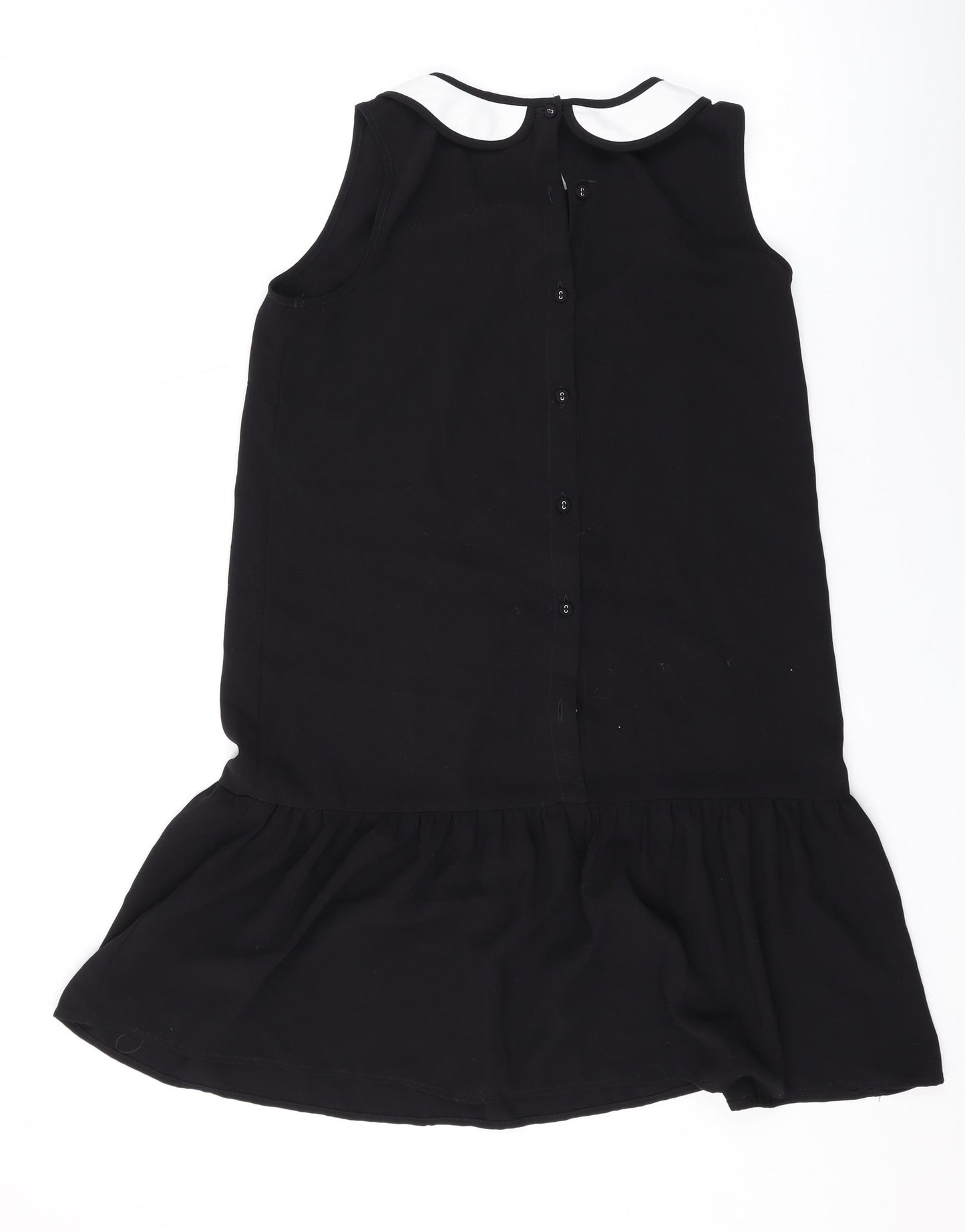 NEXT Girls Black Polyester A-Line Size 15 Years Collared Button
