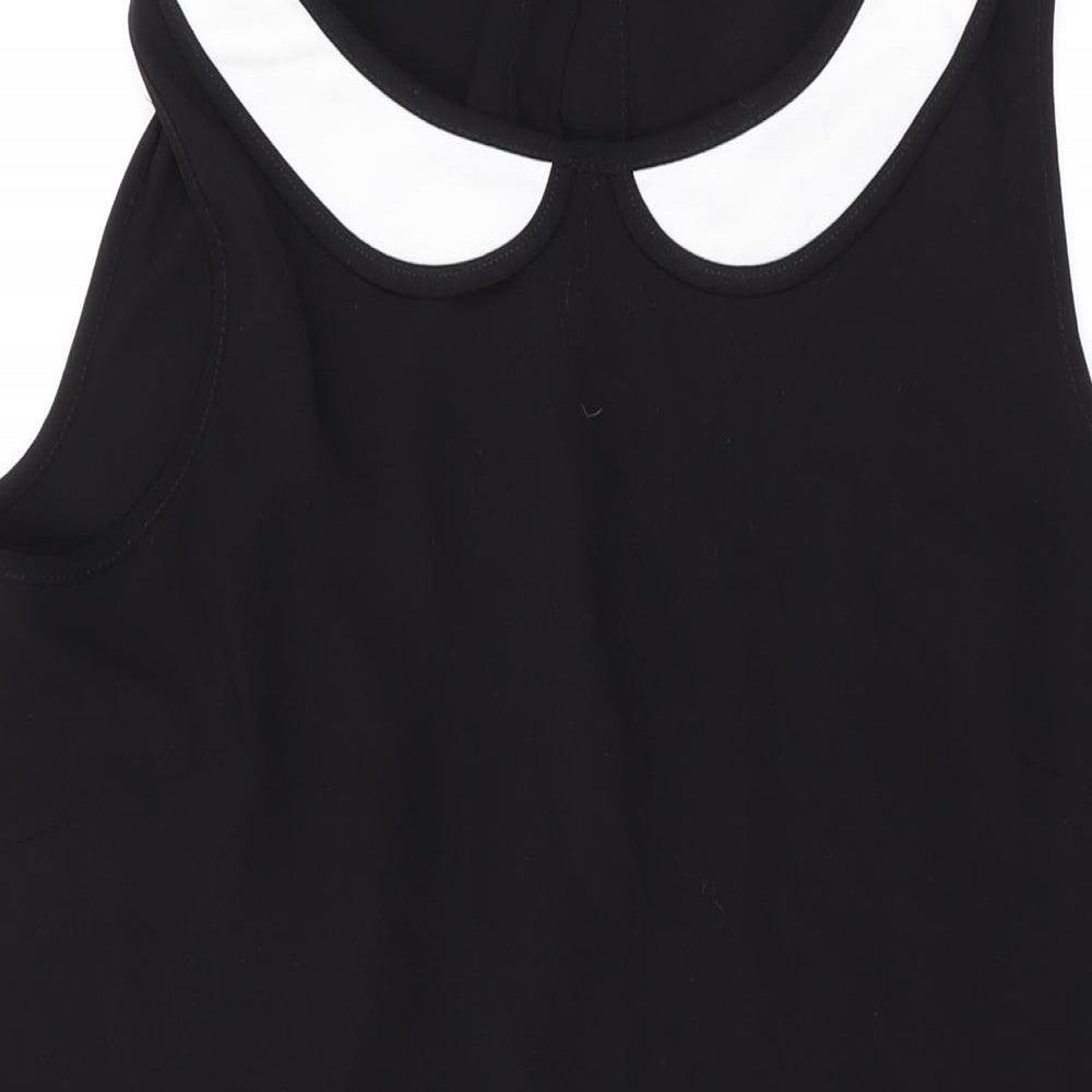NEXT Girls Black Polyester A-Line Size 15 Years Collared Button