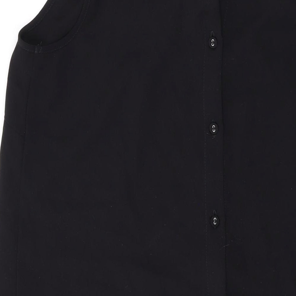 NEXT Girls Black Polyester A-Line Size 15 Years Collared Button