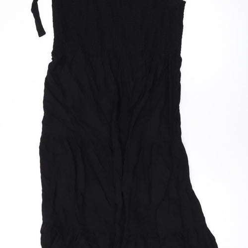 New Look Womens Black Viscose Maxi Size M Square Neck Pullover