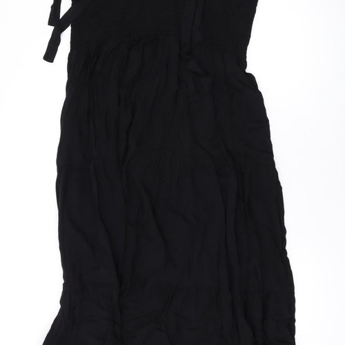 New Look Womens Black Viscose Maxi Size M Square Neck Pullover
