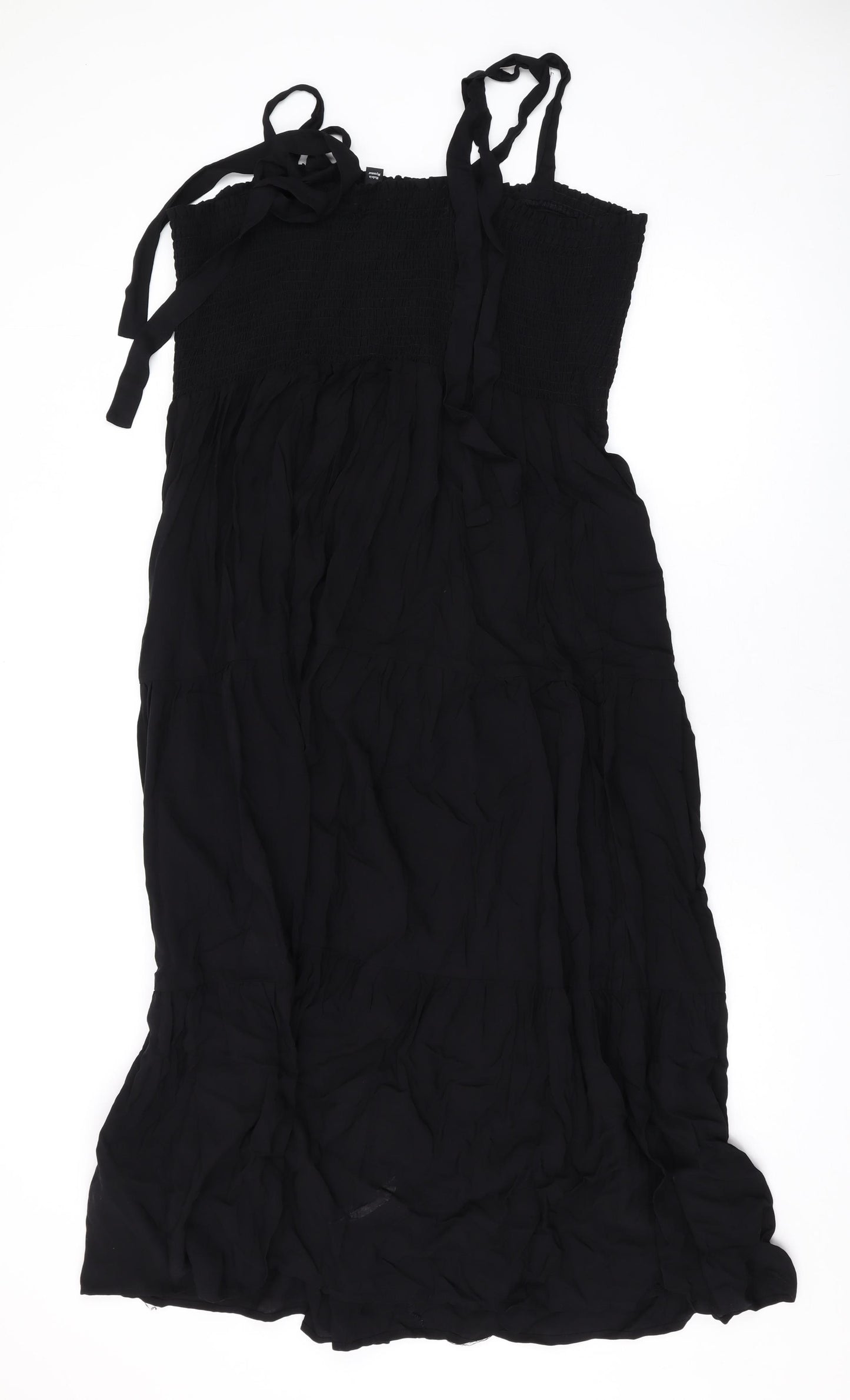 New Look Womens Black Viscose Maxi Size M Square Neck Pullover