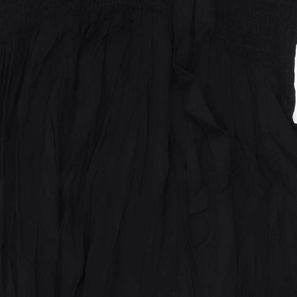 New Look Womens Black Viscose Maxi Size M Square Neck Pullover