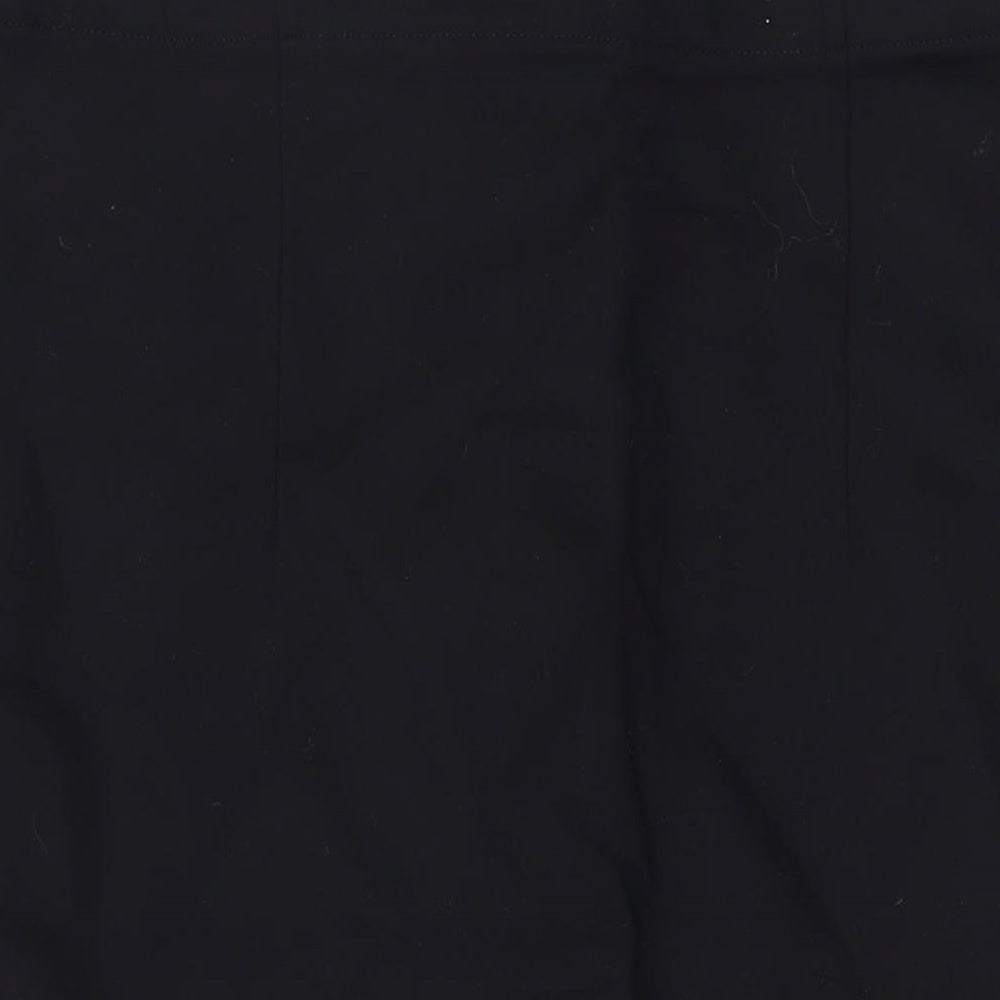 Marks and Spencer Womens Black Viscose Trumpet Skirt Size 14 Zip
