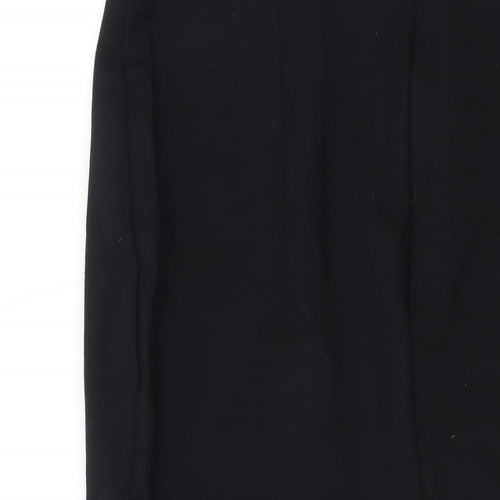 Marks and Spencer Womens Black Viscose Trumpet Skirt Size 14 Zip