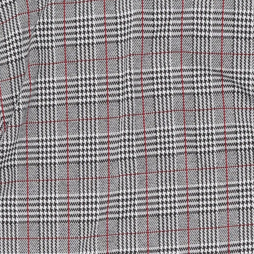 Zara Womens Grey Plaid Polyester A-Line Size M Round Neck Pullover