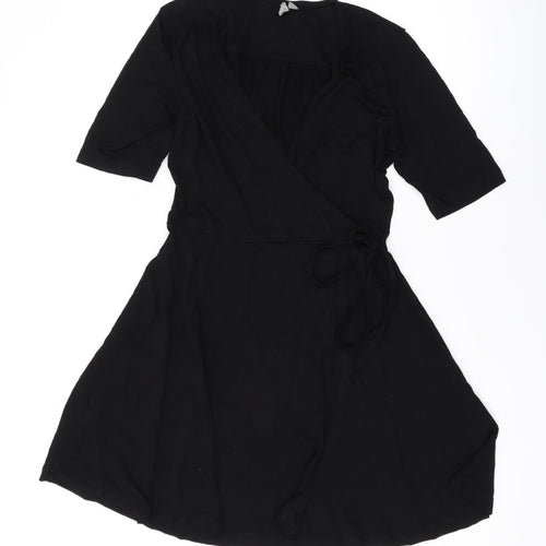 ASOS Womens Black Viscose A-Line Size 10 V-Neck Pullover