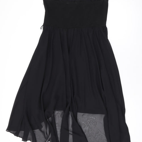 Red Herring Womens Black Polyester A-Line Size 12 Off the Shoulder Zip