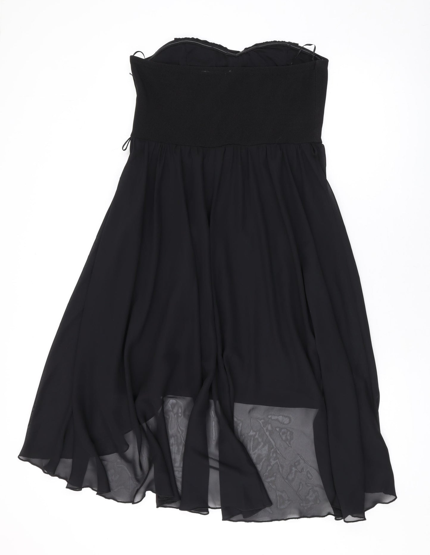 Red Herring Womens Black Polyester A-Line Size 12 Off the Shoulder Zip