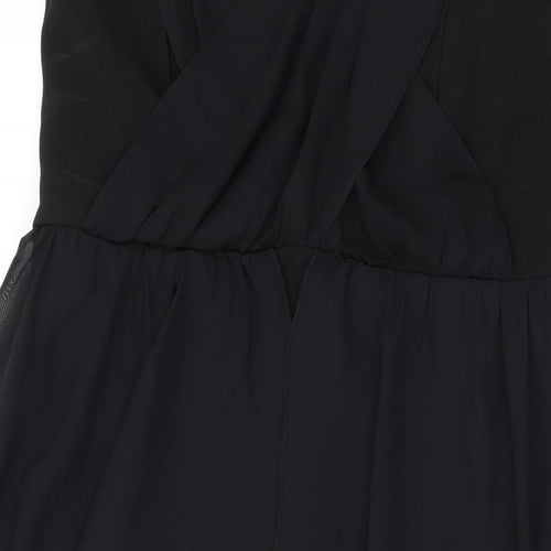 Red Herring Womens Black Polyester A-Line Size 12 Off the Shoulder Zip