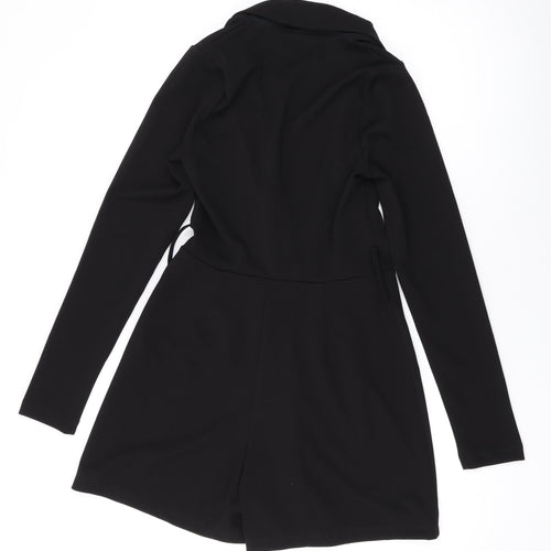 ASOS Womens Black Polyester Playsuit One-Piece Size 8 L3 in Pullover