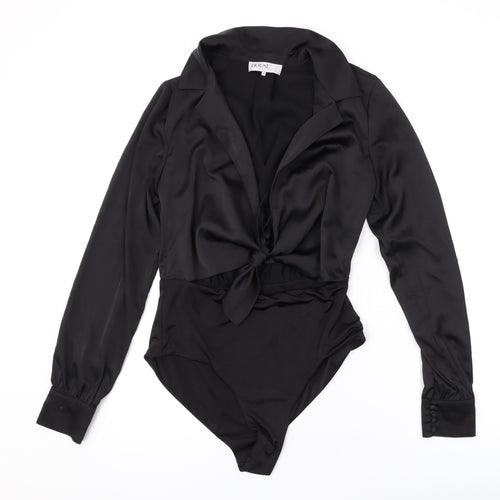 HOUSE OF CB Womens Black Polyester Bodysuit One-Piece Size M L10 in Tie
