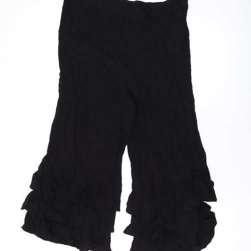 River Island Womens Black Viscose Trousers Size 10 L20 in Regular