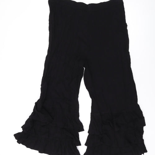 River Island Womens Black Viscose Trousers Size 10 L20 in Regular