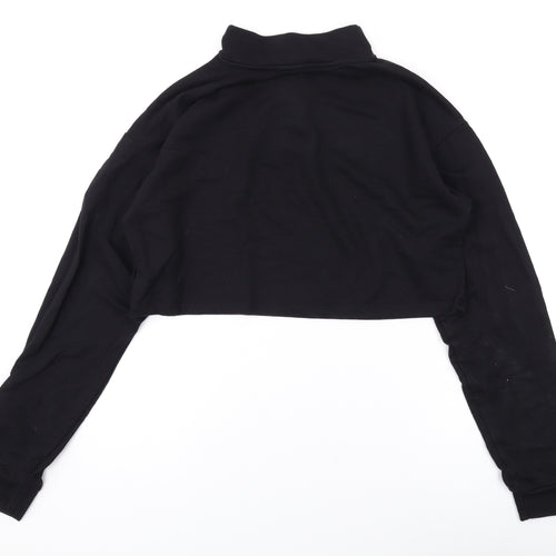 ASOS Womens Black Cotton Pullover Sweatshirt Size 6 Zip