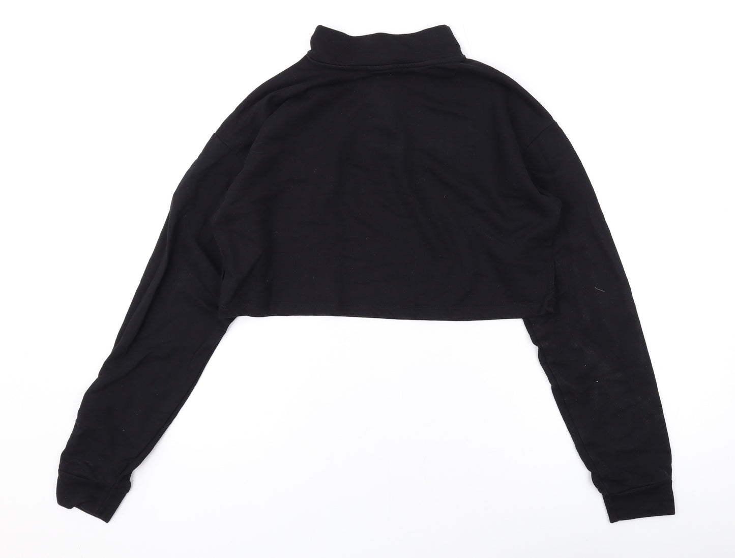 ASOS Womens Black Cotton Pullover Sweatshirt Size 6 Zip