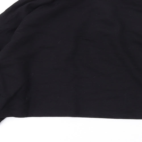 ASOS Womens Black Cotton Pullover Sweatshirt Size 6 Zip