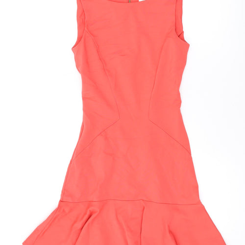 Closet Womens Pink Polyester Mini Size 10 Round Neck Zip
