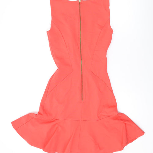 Closet Womens Pink Polyester Mini Size 10 Round Neck Zip