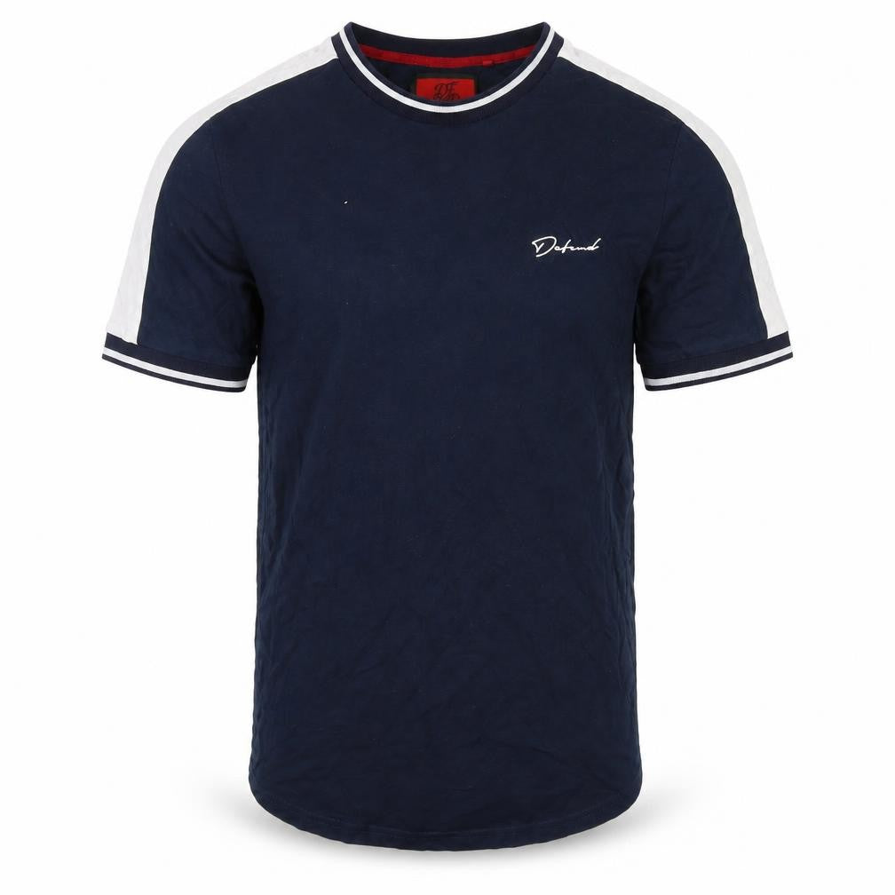 DFND Mens Blue Cotton T-Shirt Size L Round Neck